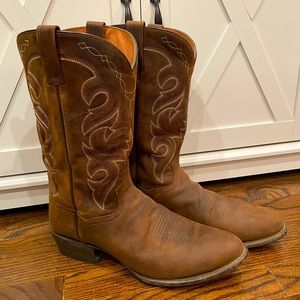 Men’s Leather Authentic Cowboy Boots, Size 13